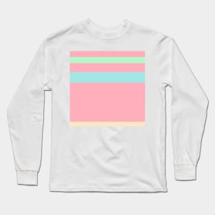 An attractive confection of Light Pink, Blue Lagoon, Magic Mint and Pale Peach stripes. Long Sleeve T-Shirt